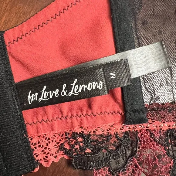 For Love and Lemons Ivy Bustier embroidered roses