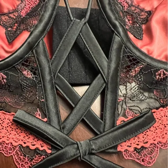 For Love and Lemons Ivy Bustier embroidered roses