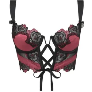 For Love and Lemons Ivy Bustier embroidered roses