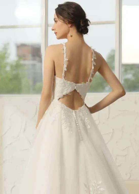 Freda Ivory Wedding Gown with Cut Out Back Express NZ wide
