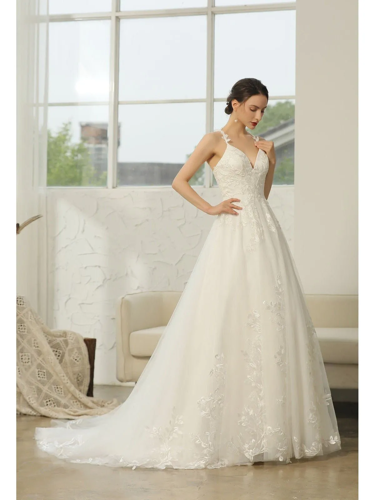 Freda Ivory Wedding Gown with Cut Out Back Express NZ wide