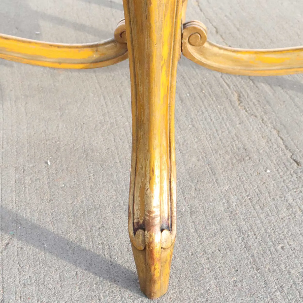 French Parisian Louis XV Revival Painted Beech Upholstered Stool / Tabouret