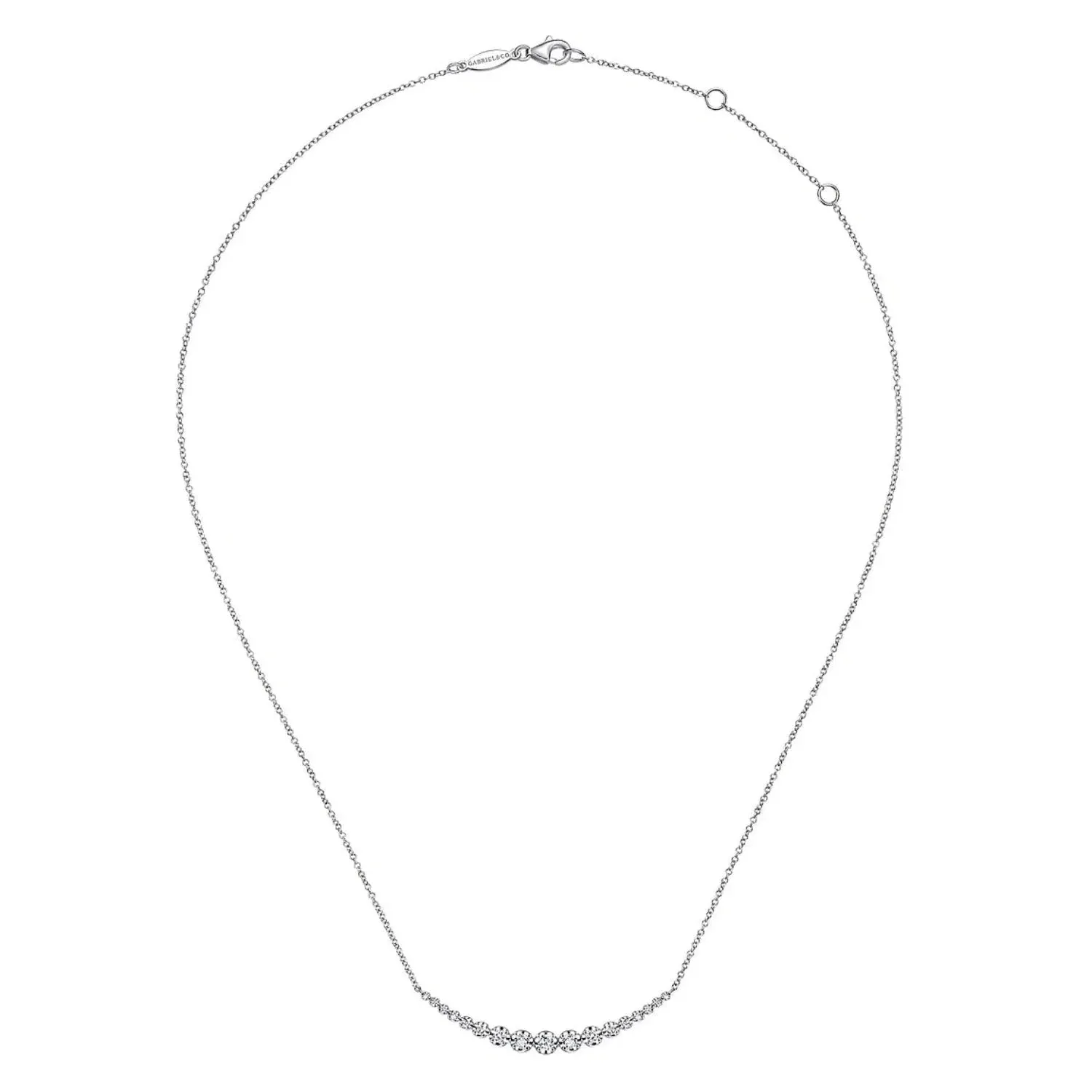 Gabriel & Co. Buttercup Set Diamond Curved Bar Necklace