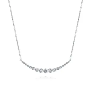 Gabriel & Co. Buttercup Set Diamond Curved Bar Necklace