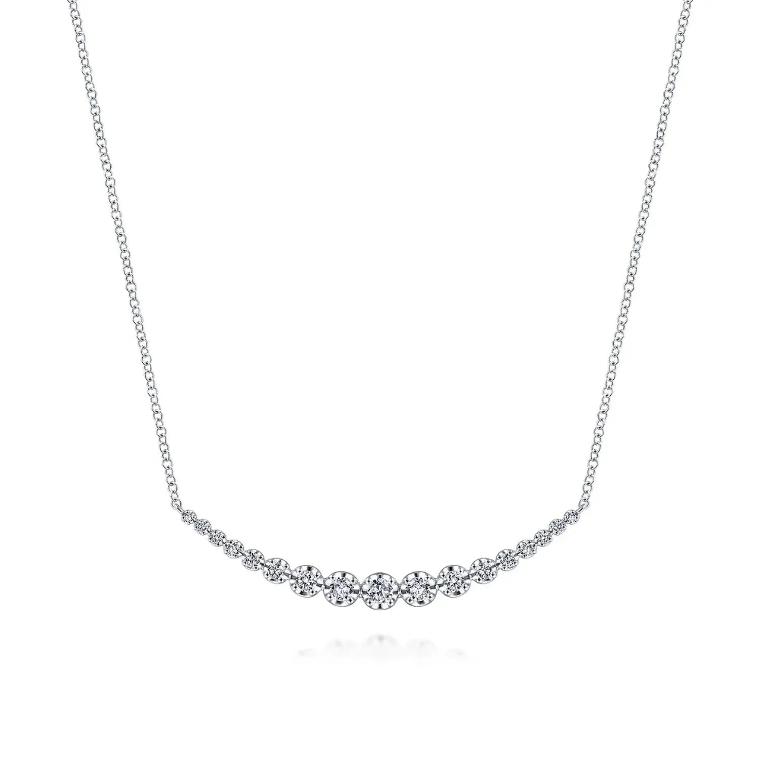 Gabriel & Co. Buttercup Set Diamond Curved Bar Necklace