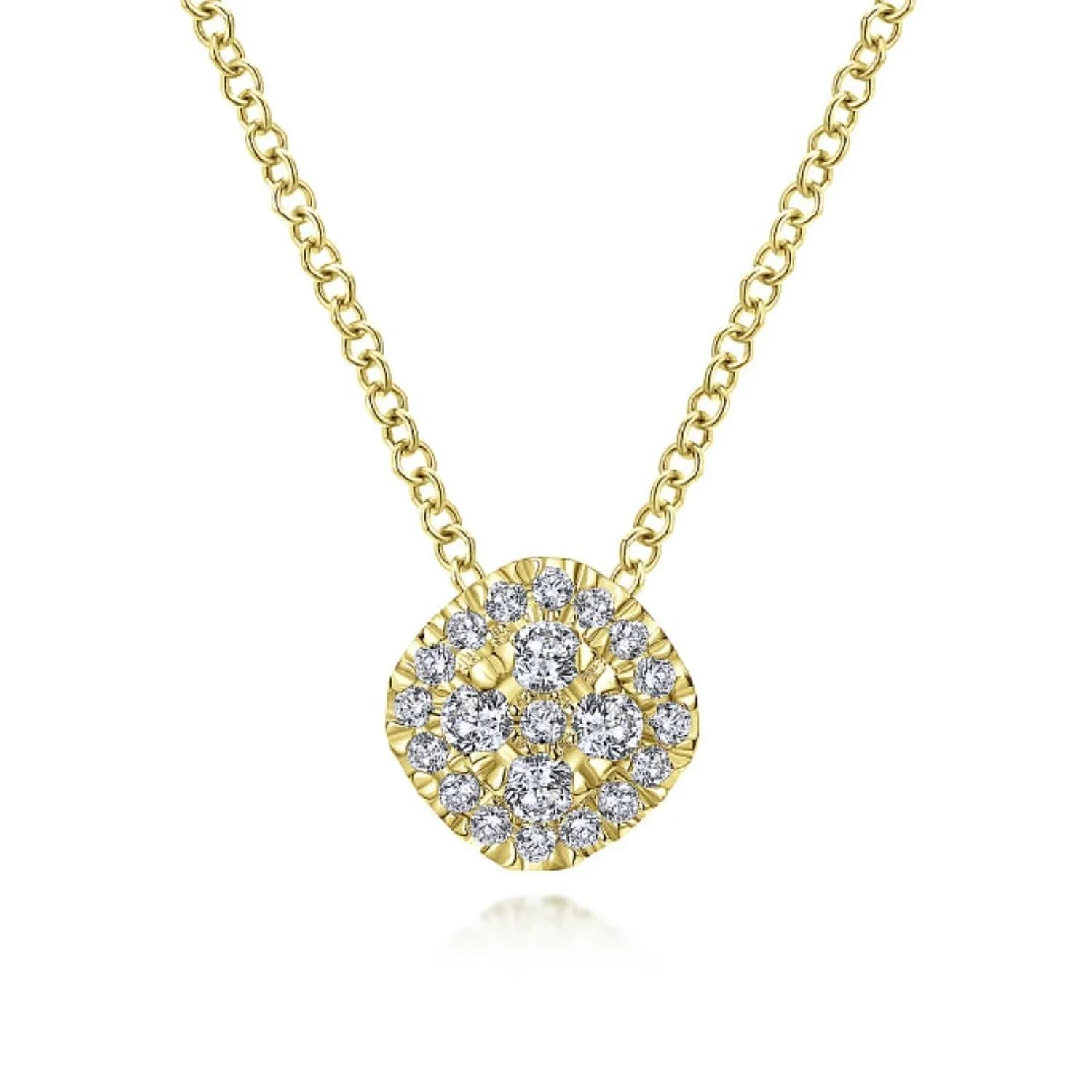 Gabriel & Co. Diamond Cushion Pave Cluster Pendant
