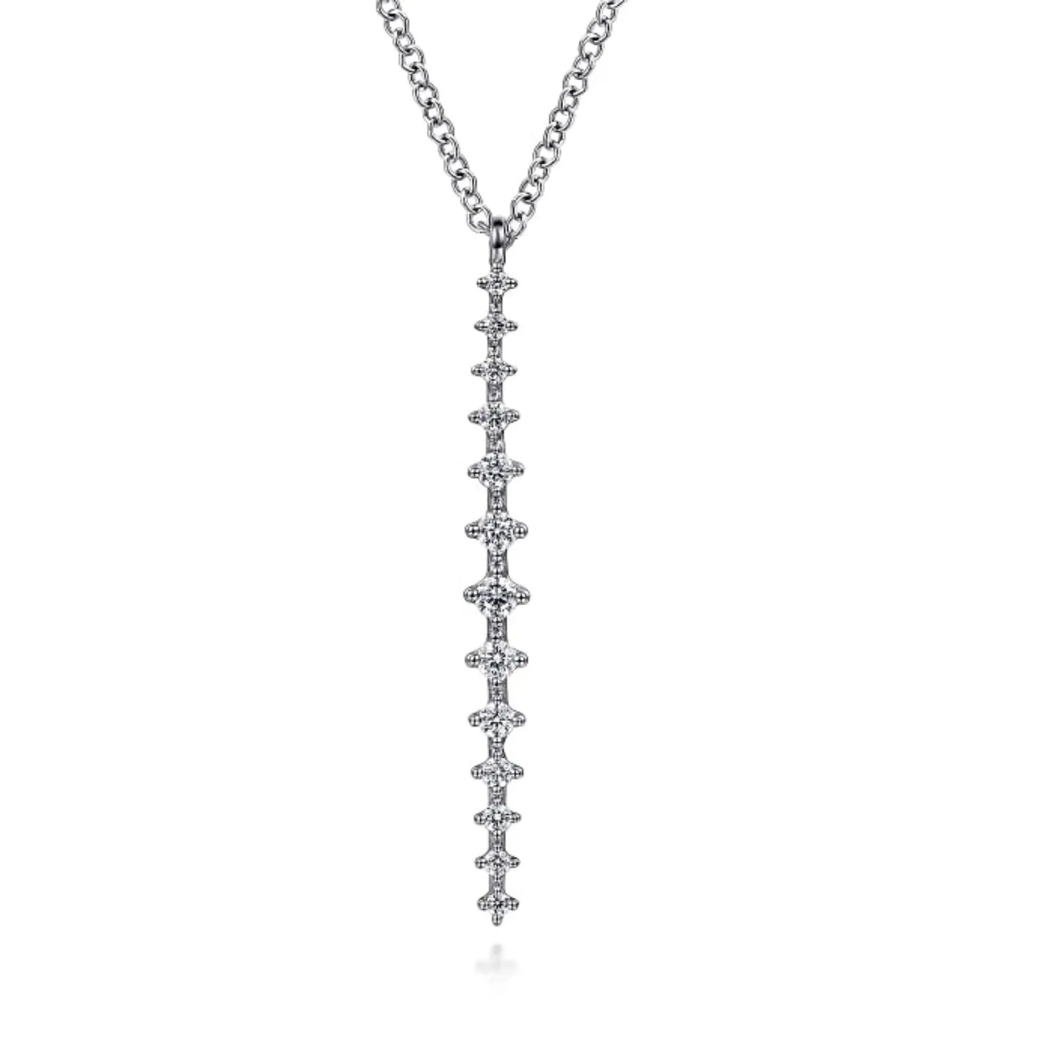 Gabriel & Co. Long Vertical Diamond Drop Necklace