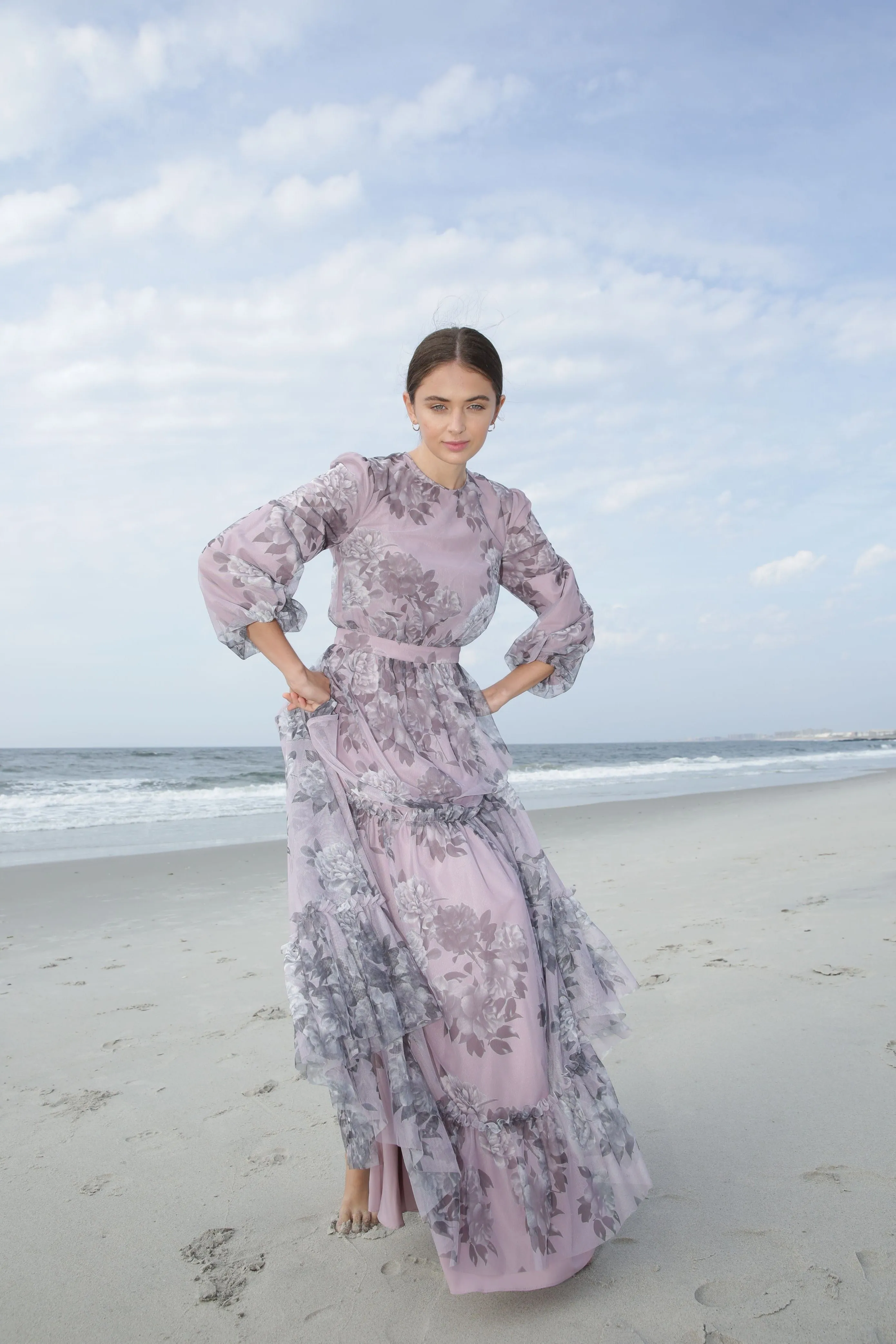 Gabrielle • Printed Tulle Gown