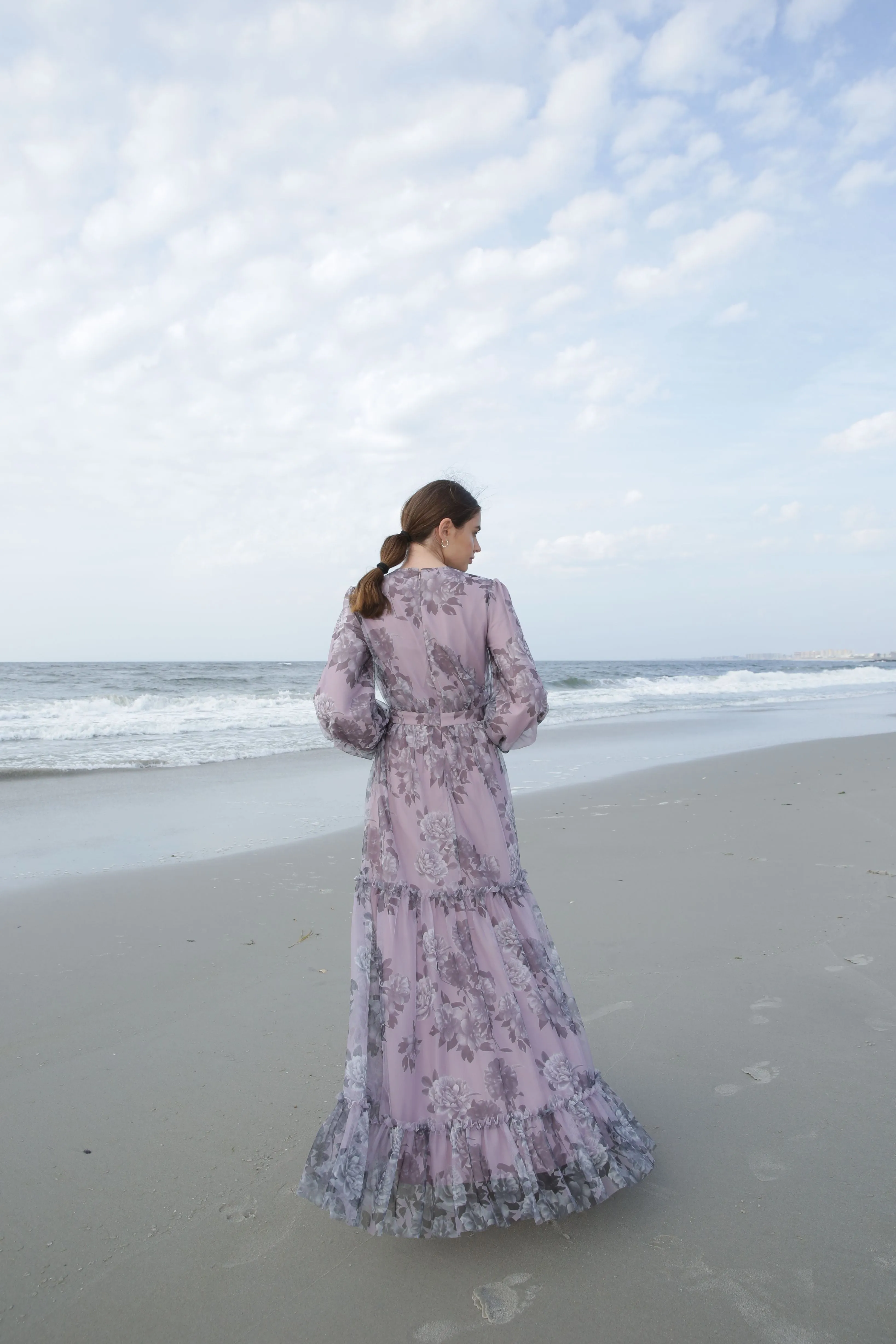 Gabrielle • Printed Tulle Gown