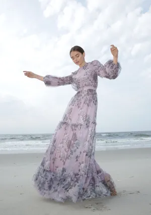 Gabrielle • Printed Tulle Gown