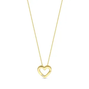 Gold Heart Pendant with 1.5mm Round Facet White Diamond