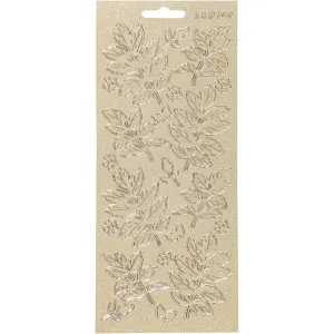 Gold Perlemor Guld Self Adhesive Leaves Peel Off Stickers Sheet Decoration Craft