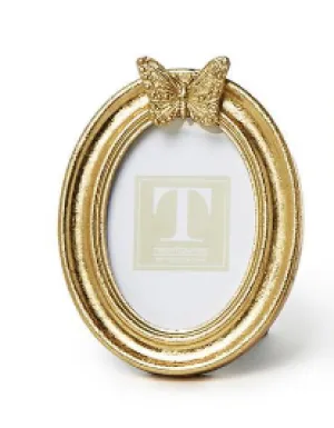 Golden Butterfly Oval Frame