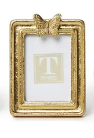 Golden Butterfly Rectangle Frame