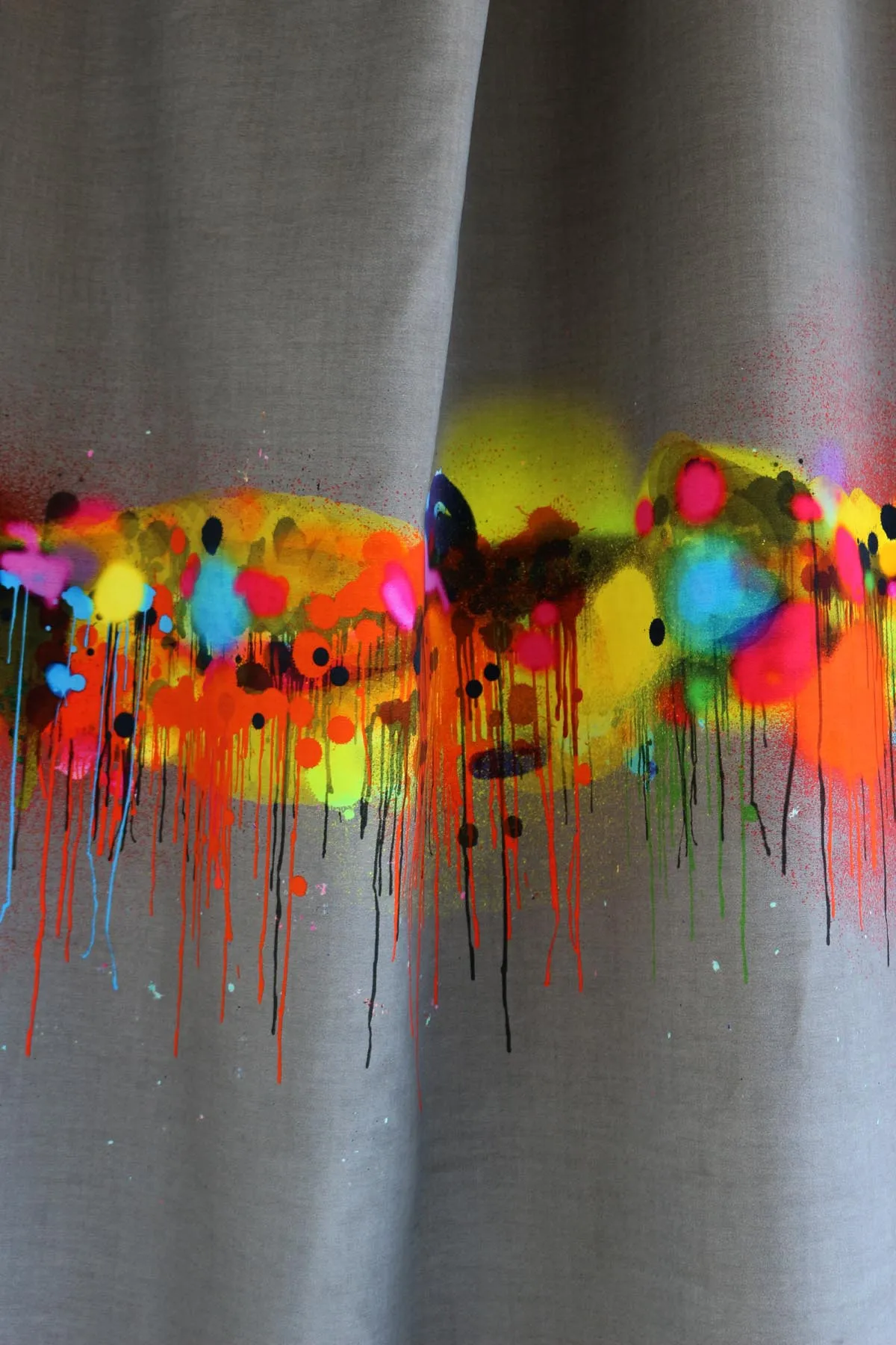 graffiti horizon velvet fabric