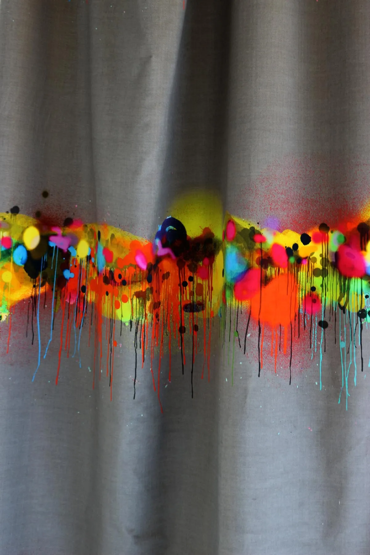 graffiti horizon velvet fabric