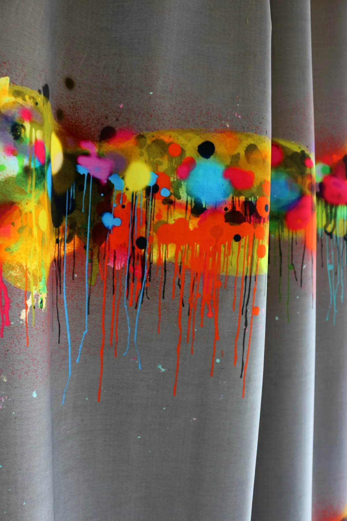 graffiti horizon velvet fabric