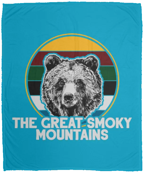 Great Smoky Mountains Bear (White) - Plush Fleece Blanket (50x60)