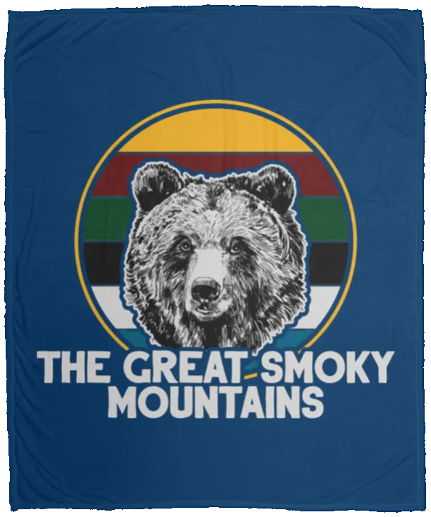 Great Smoky Mountains Bear (White) - Plush Fleece Blanket (50x60)