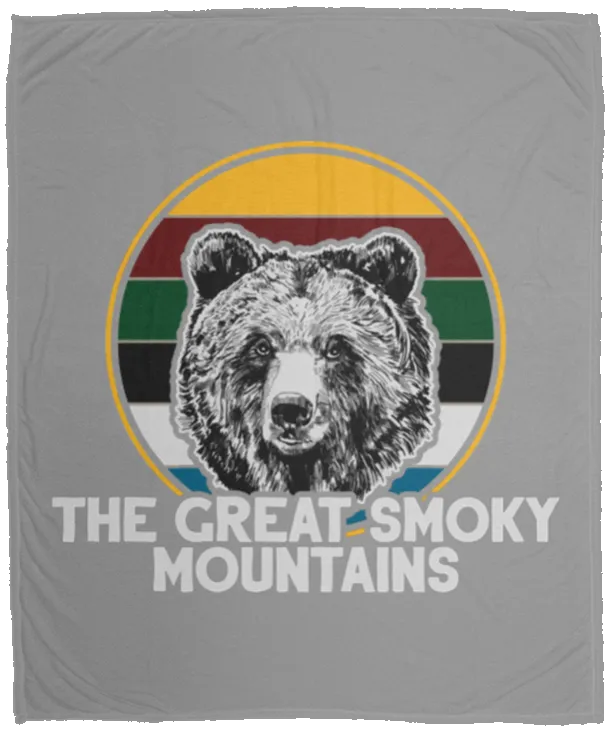 Great Smoky Mountains Bear (White) - Plush Fleece Blanket (50x60)