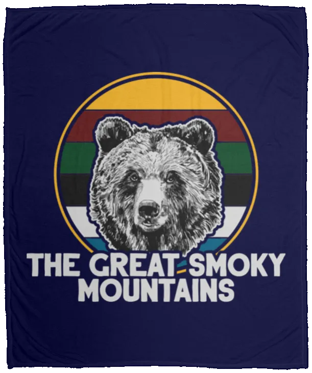 Great Smoky Mountains Bear (White) - Plush Fleece Blanket (50x60)