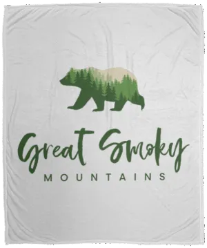 Great Smoky Mountains Green - Plush Fleece Blanket (50x60)
