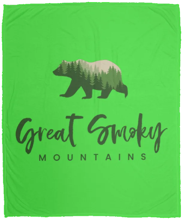 Great Smoky Mountains Green - Plush Fleece Blanket (50x60)