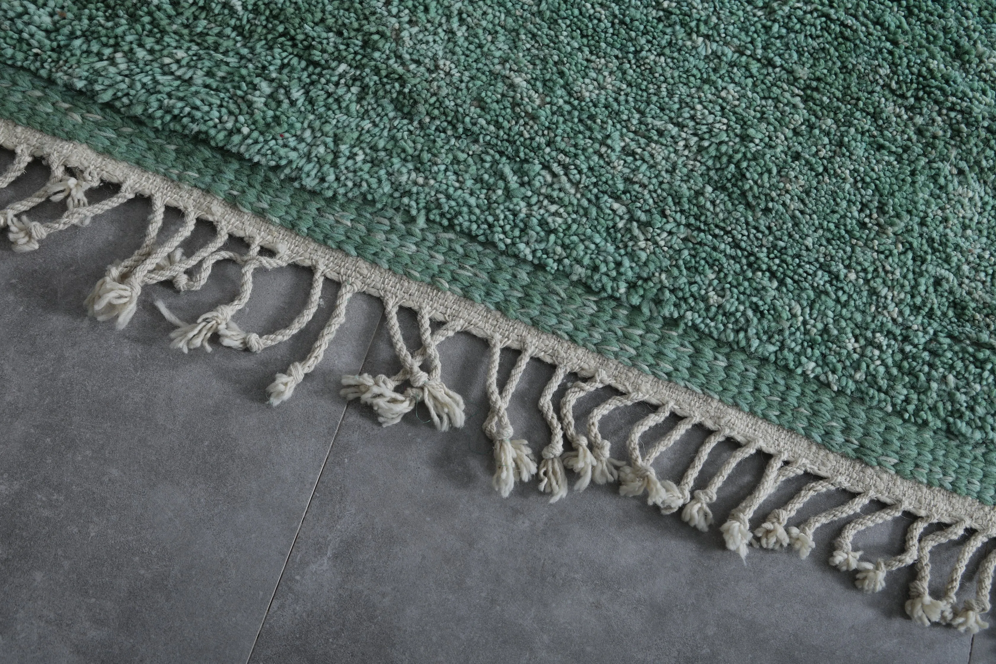Green Moroccan Rug - Handwoven 8.9 x 9.9 Feet | Luxurious Wool Design