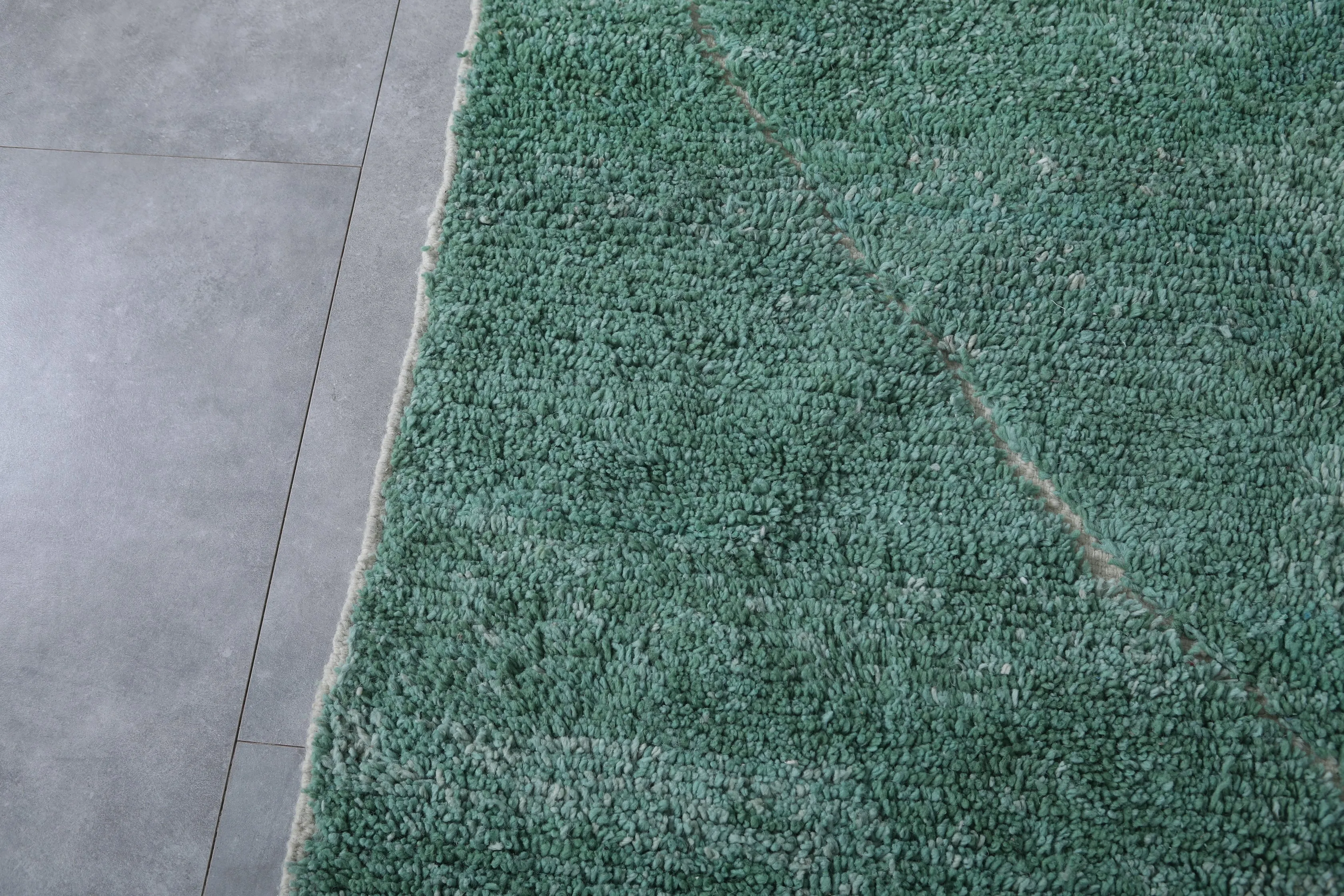 Green Moroccan Rug - Handwoven 8.9 x 9.9 Feet | Luxurious Wool Design