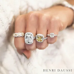 Henri Daussi Canary Fancy Light Yellow Five Stone 1.39ct tw Diamond Ring