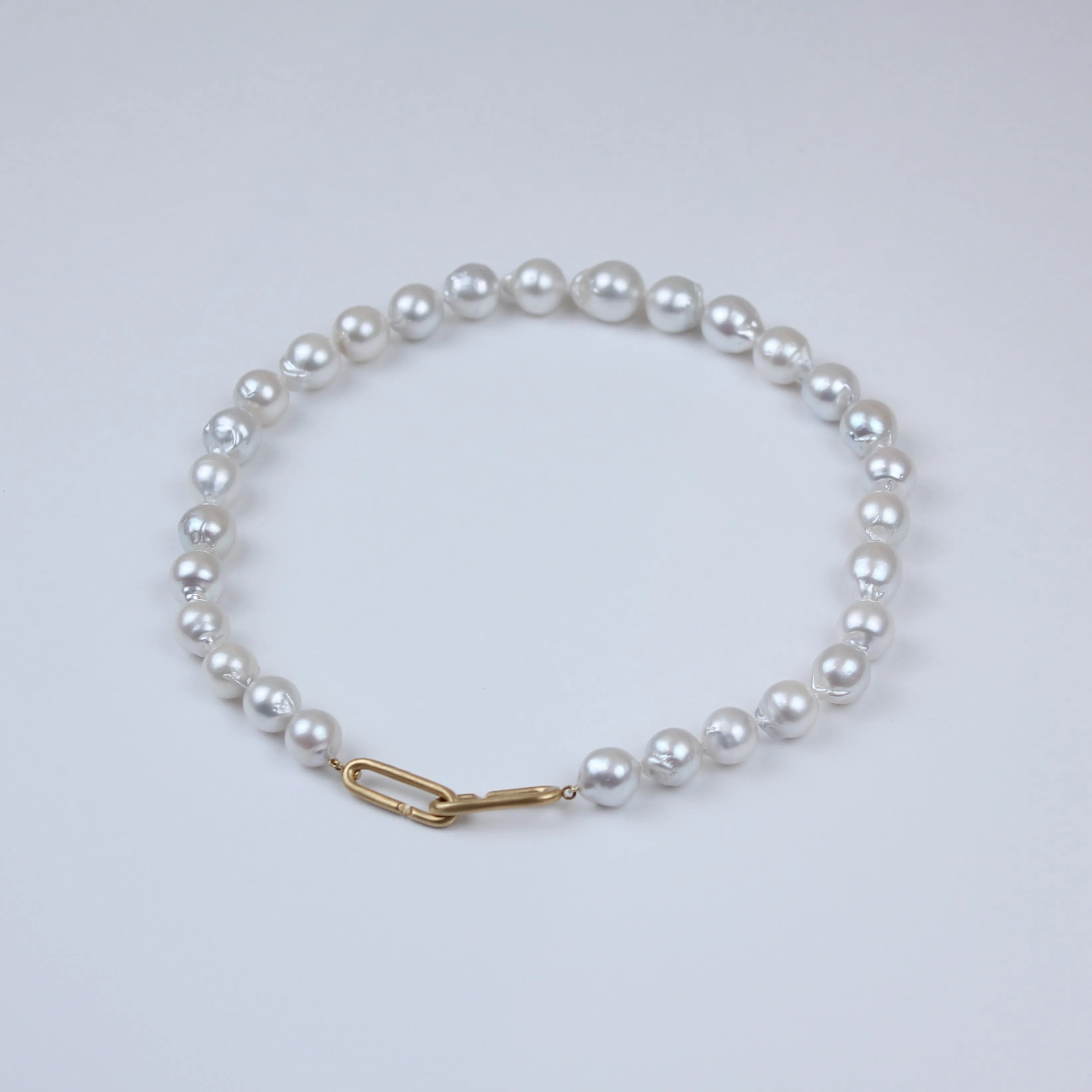 Hunter Necklace with South Sea Baroque Pearls in 20K Peach Gold- 20''