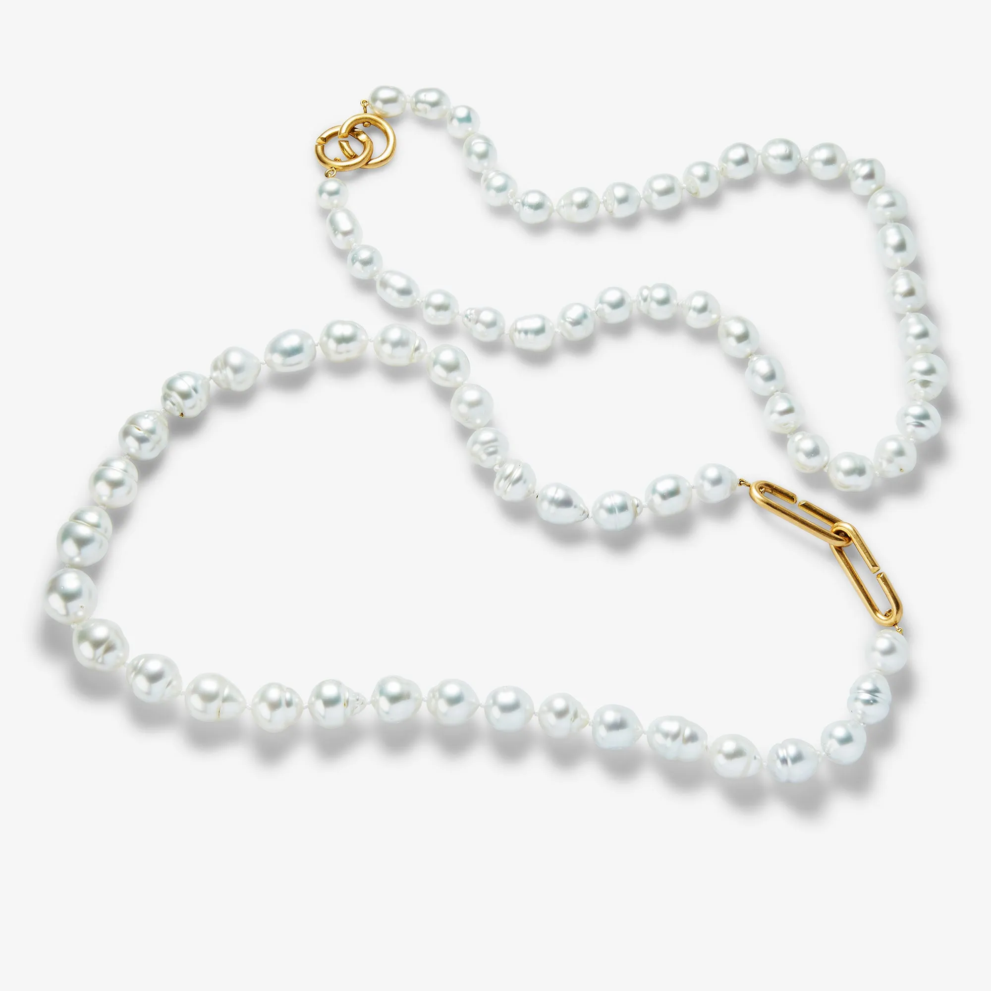 Hunter Necklace with South Sea Baroque Pearls in 20K Peach Gold- 20''