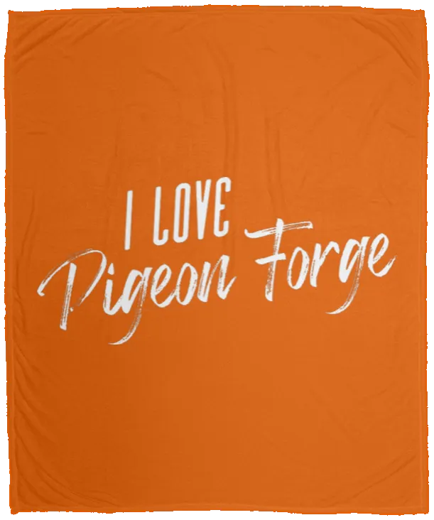 I Love Pigeon Forge (White) - Plush Fleece Blanket (50x60)