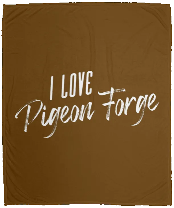 I Love Pigeon Forge (White) - Plush Fleece Blanket (50x60)