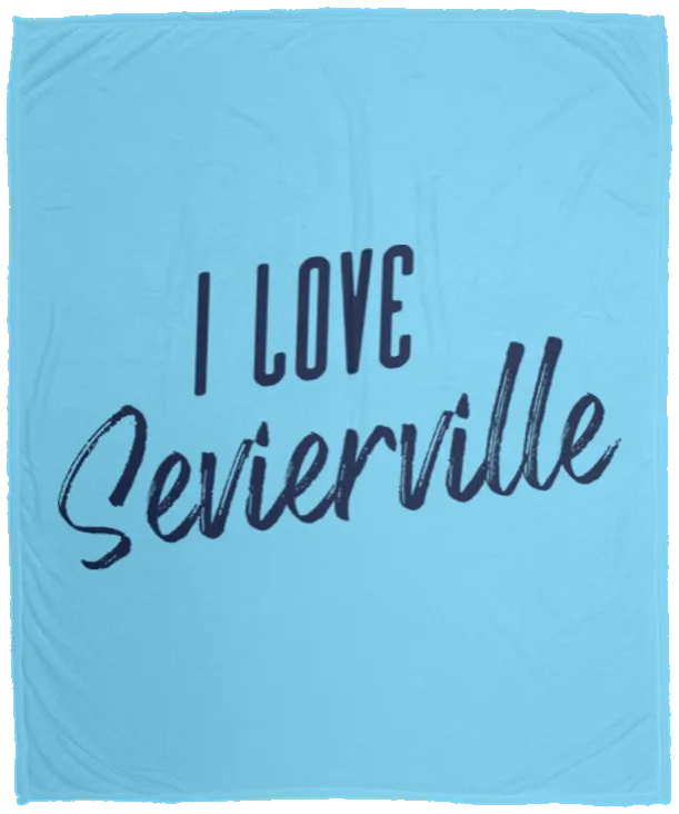 I Love Sevierville (Blue) - Plush Fleece Blanket (50x60)