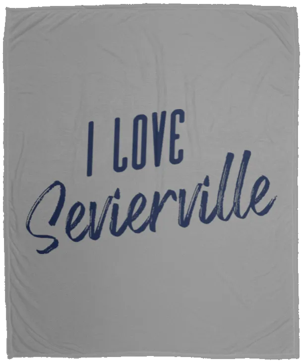 I Love Sevierville (Blue) - Plush Fleece Blanket (50x60)
