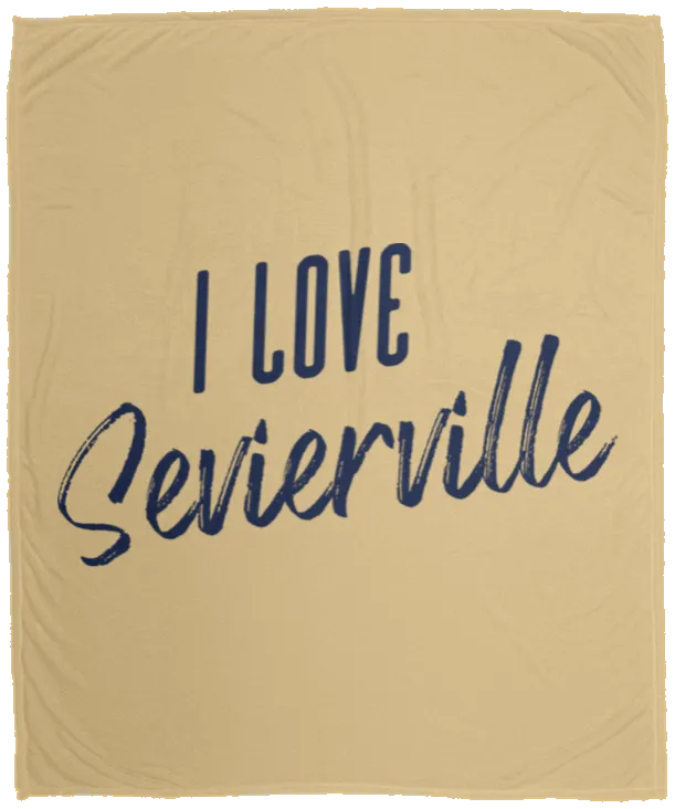 I Love Sevierville (Blue) - Plush Fleece Blanket (50x60)