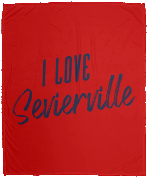 I Love Sevierville (Blue) - Plush Fleece Blanket (50x60)