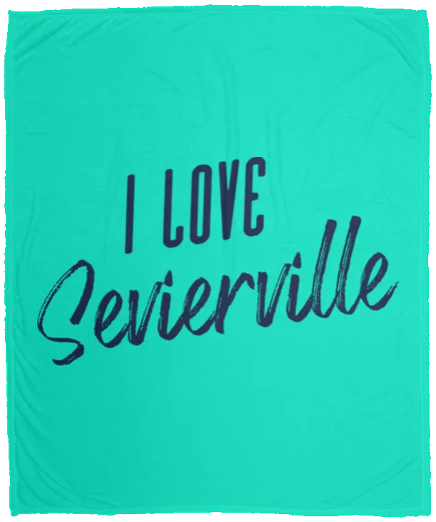 I Love Sevierville (Blue) - Plush Fleece Blanket (50x60)