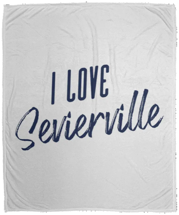 I Love Sevierville (Blue) - Plush Fleece Blanket (50x60)