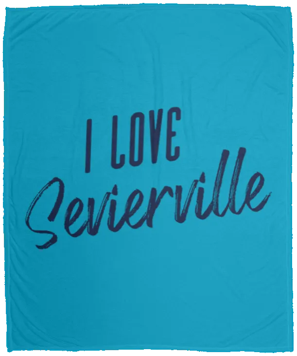I Love Sevierville (Blue) - Plush Fleece Blanket (50x60)