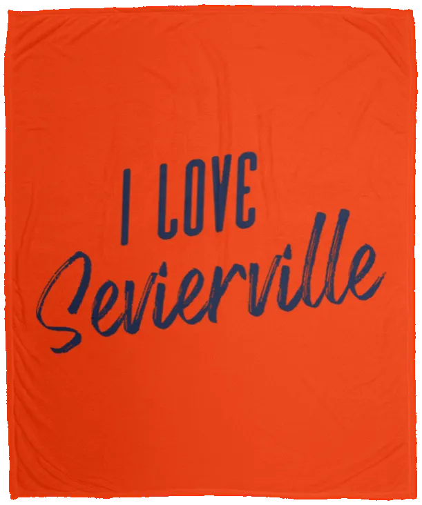I Love Sevierville (Blue) - Plush Fleece Blanket (50x60)