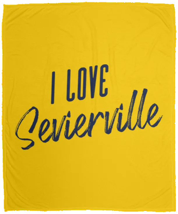 I Love Sevierville (Blue) - Plush Fleece Blanket (50x60)