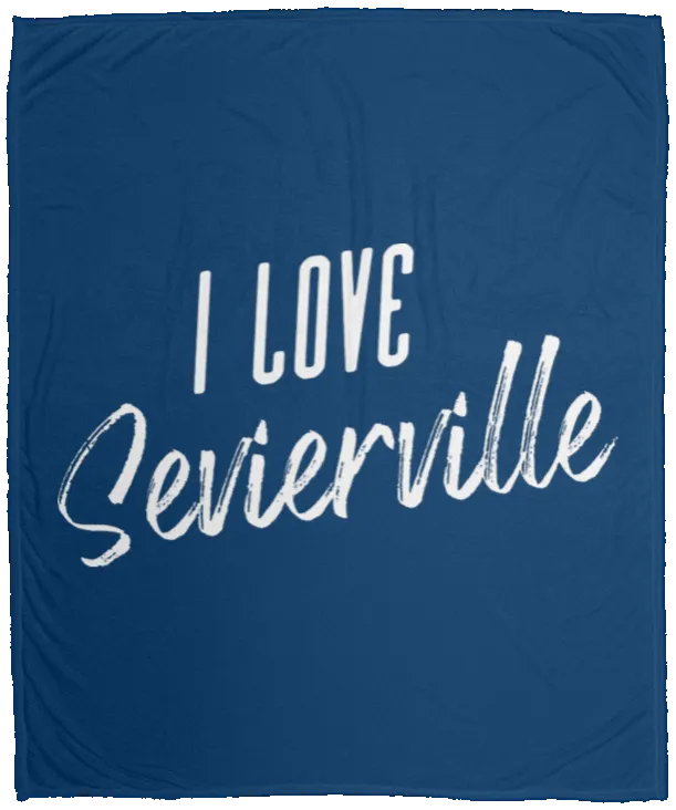 I Love Sevierville (White) - Plush Fleece Blanket (50x60)