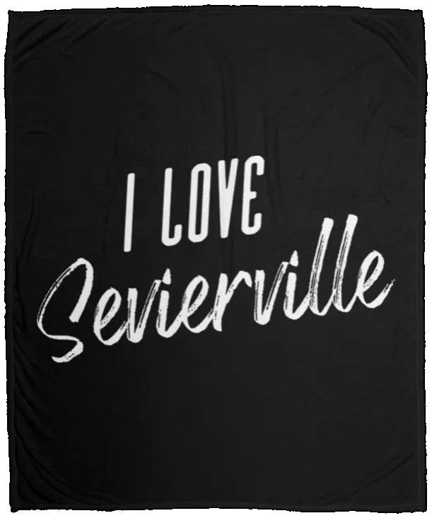 I Love Sevierville (White) - Plush Fleece Blanket (50x60)