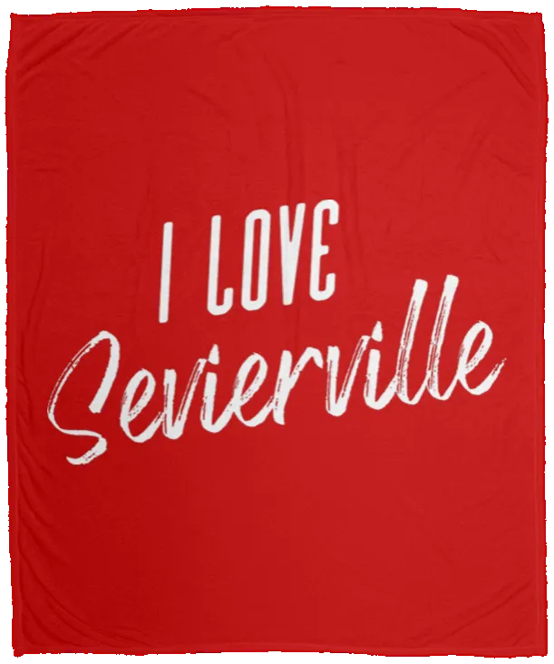 I Love Sevierville (White) - Plush Fleece Blanket (50x60)