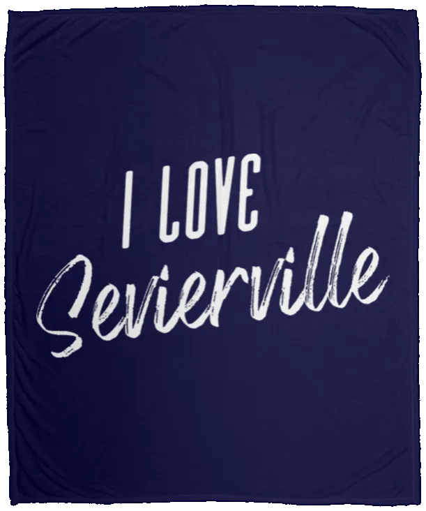 I Love Sevierville (White) - Plush Fleece Blanket (50x60)