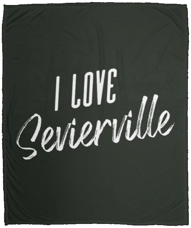 I Love Sevierville (White) - Plush Fleece Blanket (50x60)