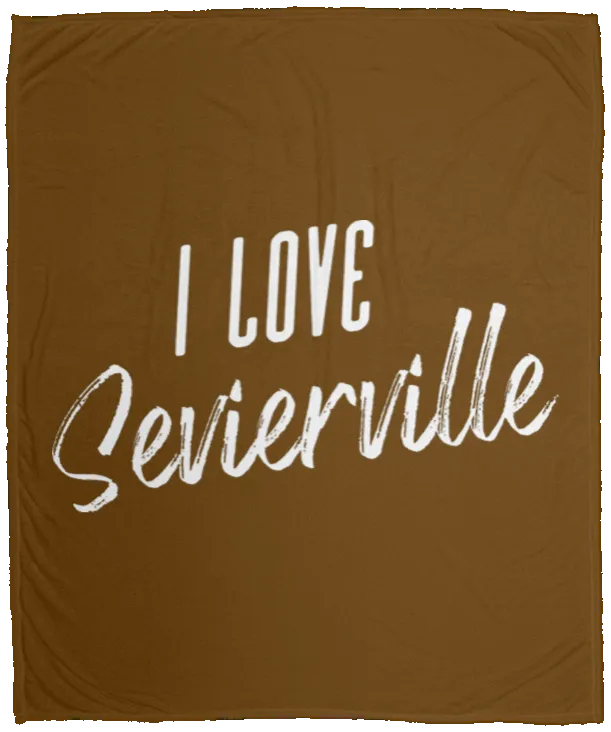 I Love Sevierville (White) - Plush Fleece Blanket (50x60)