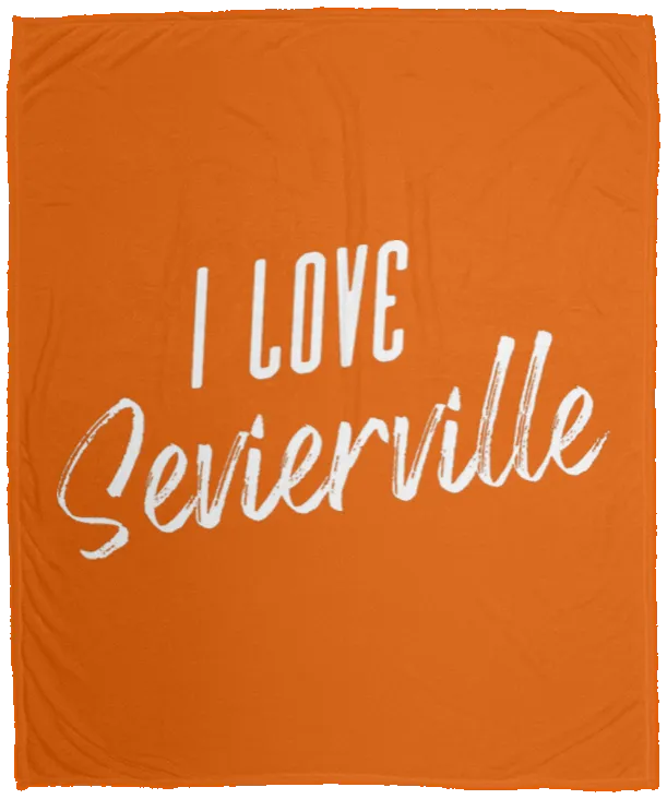 I Love Sevierville (White) - Plush Fleece Blanket (50x60)